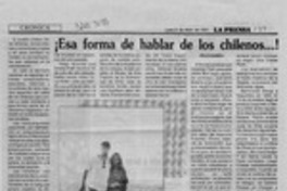 Esa forma de hablar de los chilenos --!  [artículo].