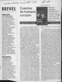 Cuentos de humano corazón  [artículo] Milton Aguilar.