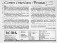 Cantos interiores (poemas)  [artículo] Ana Iris Alvarez Núñez.