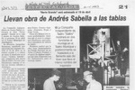 Llevan obra de Andrés Sabella a las tablas