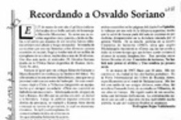 Recordando a Osvaldo Soriano  [artículo] Wellington Rojas Valdebenito.