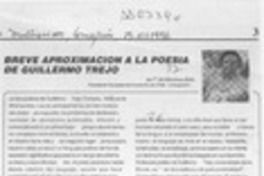 Breve aproximación a la poesía de Guillermo Trejo  [artículo] Tulio Mendoza Belio.
