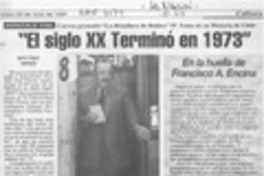 "El siglo XX terminó en 1973"  [artículo] Ignacio Iñíguez.