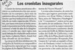 Los cronistas inaugurales  [artículo] Antonio Rojas Gómez.