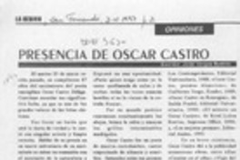 Presencia de Oscar Castro  [artículo] José Vargas Badilla.