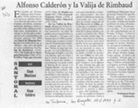 Alfonso Calderón y la valija de Rimbaud  [artículo] Wellignton Rojas Valdebenito.