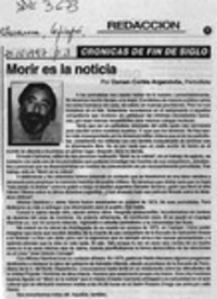 Morir es la noticia  [artículo] Osman Cortés Argandoña.
