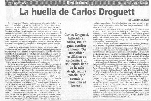 La huella de Carlos Droguett