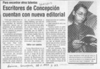Escritores de Concepción cuentan con nueva editorial  [artículo].