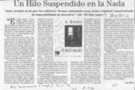 Un hilo suspendido en nada  [artículo] Luis Riffo.