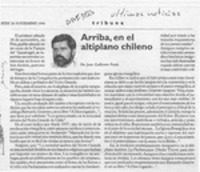 Arriba, en el altiplano chileno  [artículo] Juan Guillermo Prado.