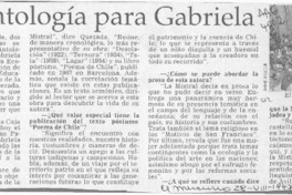 Una Antología para Gabriela  [artículo].