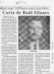 Carta de Raúl Silanes  [artículo].