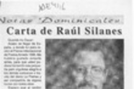 Carta de Raúl Silanes  [artículo].
