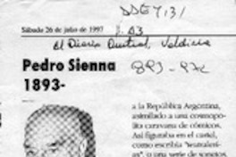 Pedro Sienna  [artículo] Hernán de la Carrera Cruz.