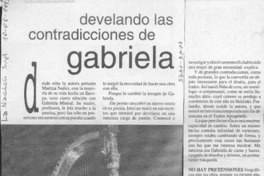 Develando las contradicciones de Gabriela  [artículo] Carmen Gloria Muñoz.