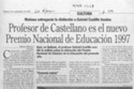 Profesor de castellano es el nuevo Premio Nacional de Educación 1997  [artículo] Marta Molina.