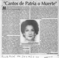 "Cantos de patria o muerte"  [artículo] Luis Merino Reyes.