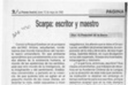 Scarpa, escritor y maestro  [artículo] O. Pinochet de la Barra.