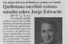 Quillotano escribió exitoso estudio sobre Jorge Edwards
