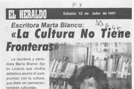 "La cultura no tiene fronteras"  [artículo].