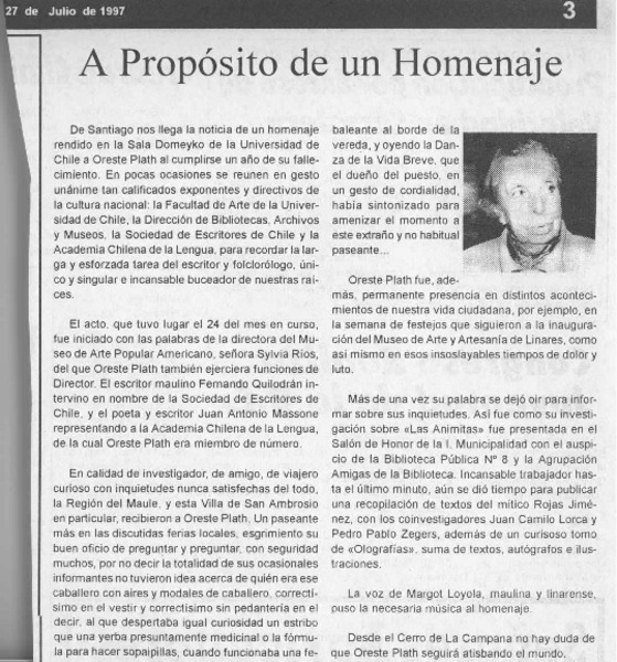 A propósito de un homenaje  [artículo] E. J.