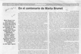 En el centenario de Marta Brunet