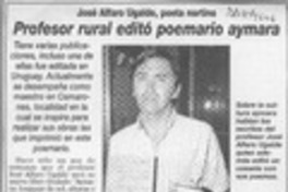 Profesor rural editó poemario aymara  [artículo].