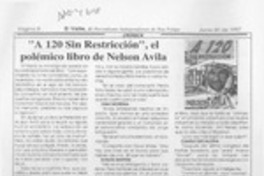 "A 120, sin restricción", el polémico libro de Nelson Avila  [artículo].