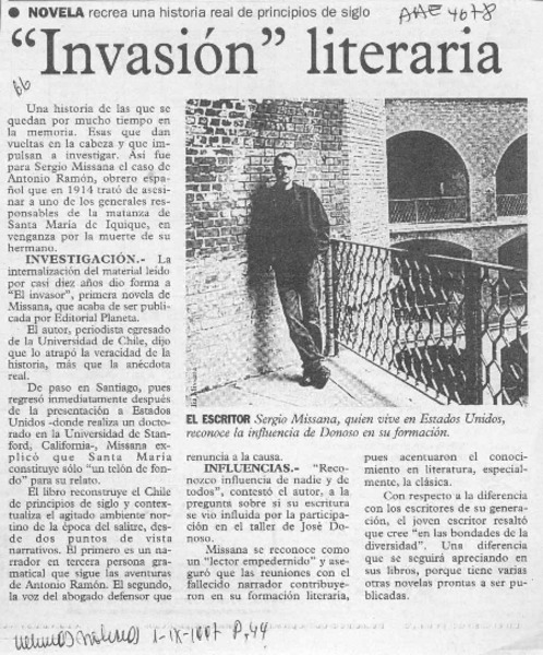 "Invasión" literaria  [artículo].
