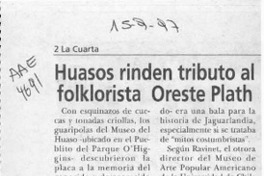 Huasos rinden tributo al folklorista Oreste Plath  [artículo].