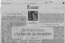 Lecturas para una noche de invierno  [artículo] Gonzalo Contreras.