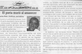 El poeta murió al amanecer  [artículo] Carlos Ruiz Zaldívar.