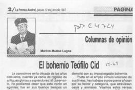 El bohemio Teófilo Cid  [artículo] Marino Muñoz Lagos.