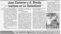 Juan Cameron y A. Bresky mañana en La Sebastiana