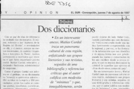 Dos diccionarios  [artículo] Sergio Ramón Fuentealba.