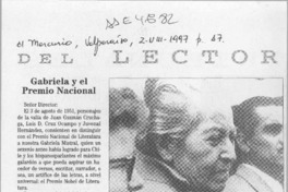 Gabriela y el Premio Nacional  [artículo] Juan Meza Sepúlveda.