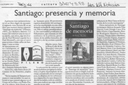 Santiago, presencia y memoria  [artículo] Filebo.