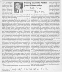 Busto y plazoleta Rector Juvenal Hernández  [artículo] Marino Pizarro Pizarro.