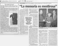 "La memoria es mentirosa"  [artículo] Carolina Alid.