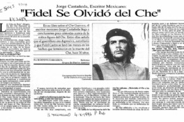 "Fidel se olvidó del Che"  [artículo] Roberto Zamarripa.