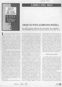 Crear una nueva alternativa política  [artículo] Andrés Soto S., S. J.