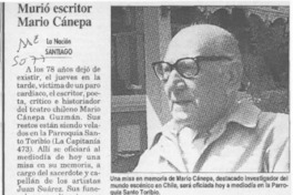 Murió escritor Mario Cánepa  [artículo].