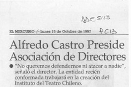 Alfredo Castro preside asociación de directores  [artículo].