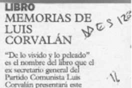 Memorias de Luis Corvalán  [artículo].
