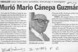 Murió Mario Cánepa Guzmán