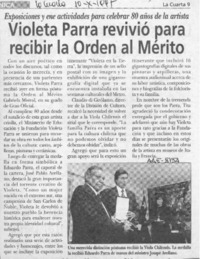 Violeta Parra revivió para recibir la Orden al Mérito  [artículo].