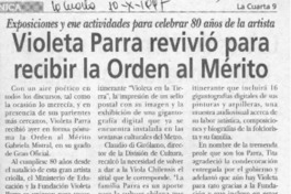 Violeta Parra revivió para recibir la Orden al Mérito  [artículo].