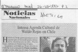 Intensa agenda cultural de Waldo Rojas en Chile