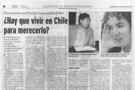 Hay que vivir en Chile para merecerlo?  [artículo].